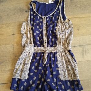 Blue and cream Romper